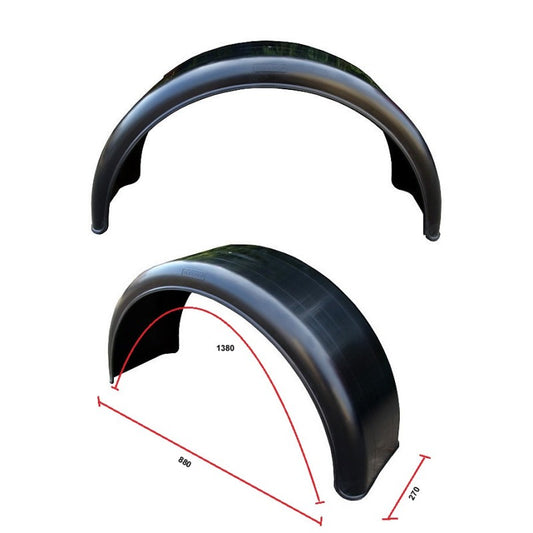 Paire de garde boue rond 15-16" simple roue