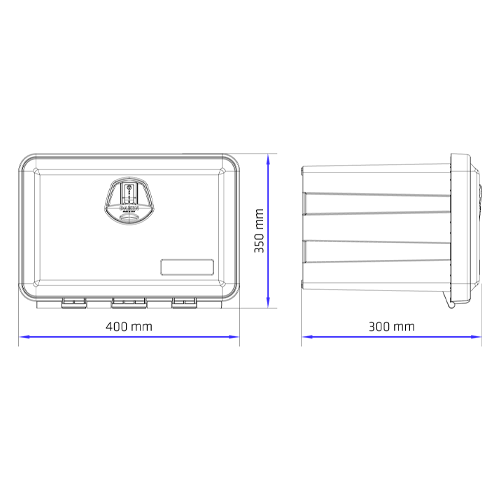 DAKEN Just 400 Gereedschapskist, 400 x 350 x 300 mm, opbergbox, 21 liter, vrachtwagen (met universele houder DAKEN Just 400 Gereedschapskist, 400 x 350 x 300 mm, opbergbox, 21 liter, vrachtwagen (met universele houder