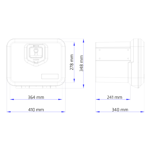 Coffre Daken Welvet 41cm x 35cm x 34cm  29 Litres