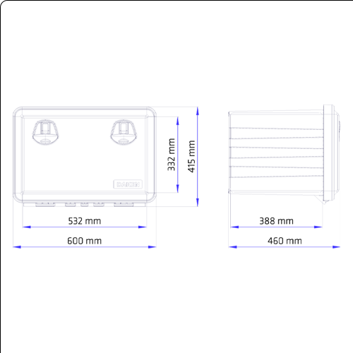 Coffre de rangement DAKEN JUST 600X415X460 71,5 Litres