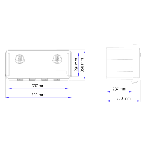 Coffre de rangement Daken JUST 750X350X300