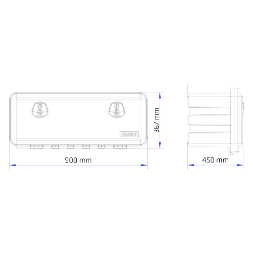 Coffre de rangement DAKEN JUST 900x367x450mm 90L