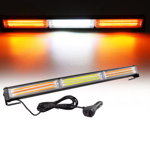 Barre feux stroboscopique led jaune et blanc 46X5,5cm