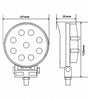 Lampe de travail / projecteur 9 LED 27W - 12/24V