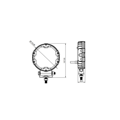feu rond de travail Spider double position 12 et 24V