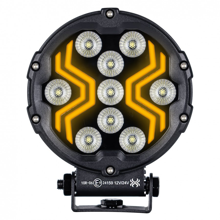 feu rond de travail Spider double position 12 et 24V