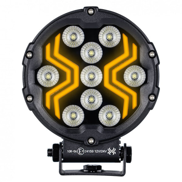 Feu rond de travail Spider double position 12 et 24V