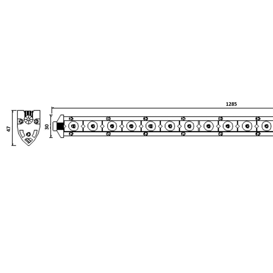 Feux de travail x48 LeD 71W 128cm de long