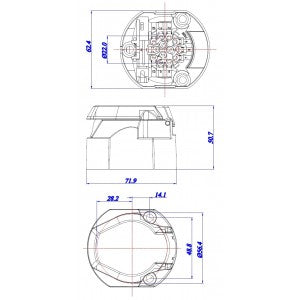 Prise plastique 13 broches 12V
