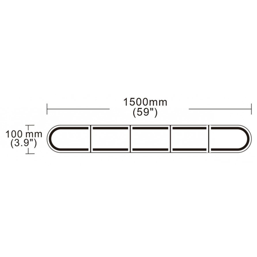 Rampe gyrophare LED collection DARK 12/24V 1500x100x45mm