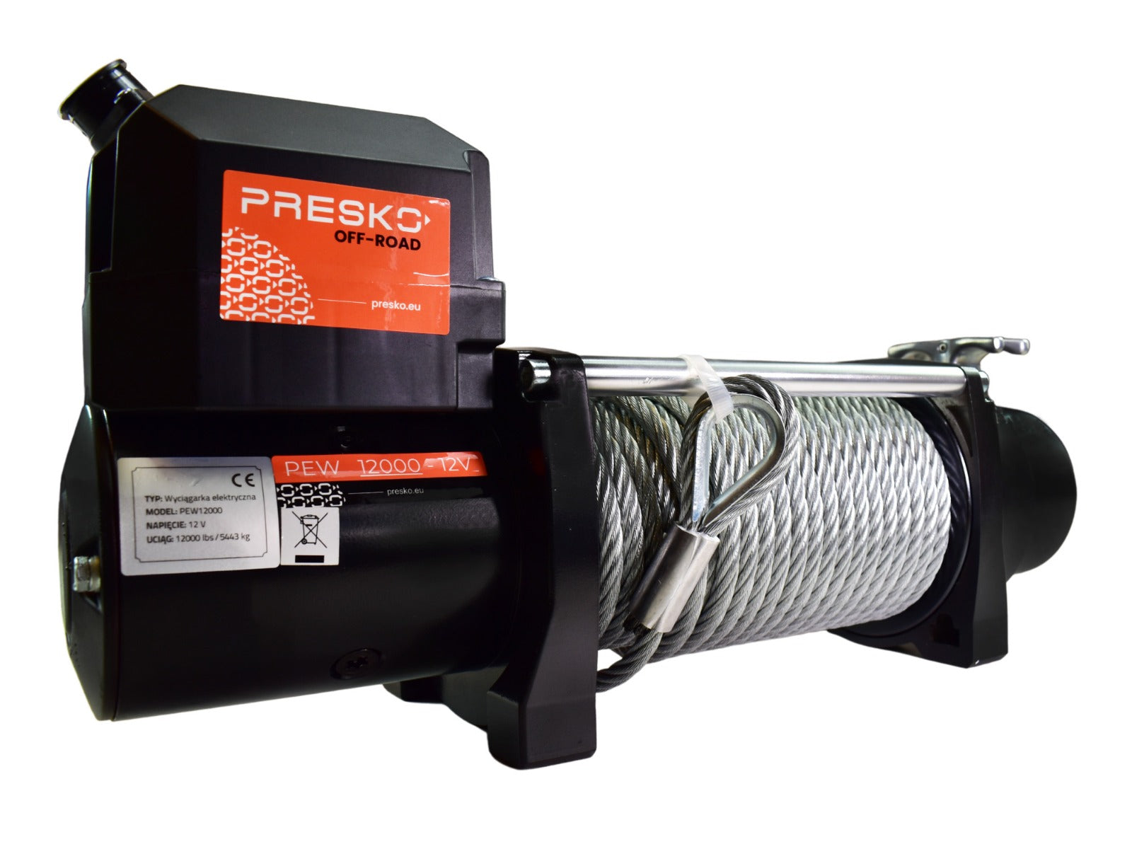 Treuil Presko 12V 5,5Tonnes câble acier