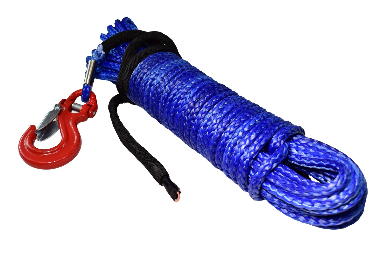 Corde synthétique bleu avec crochet diamètre 10mm x 28 Mètres