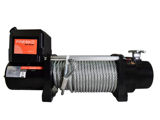 Treuil Presko 12V 5,5Tonnes câble acier
