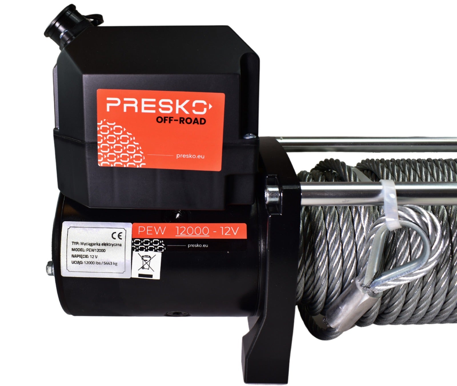 Treuil Presko 12V 5,5Tonnes câble acier