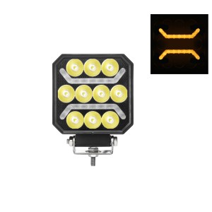 Feu de travail double position 10 LED + 2 bandes  12/24V